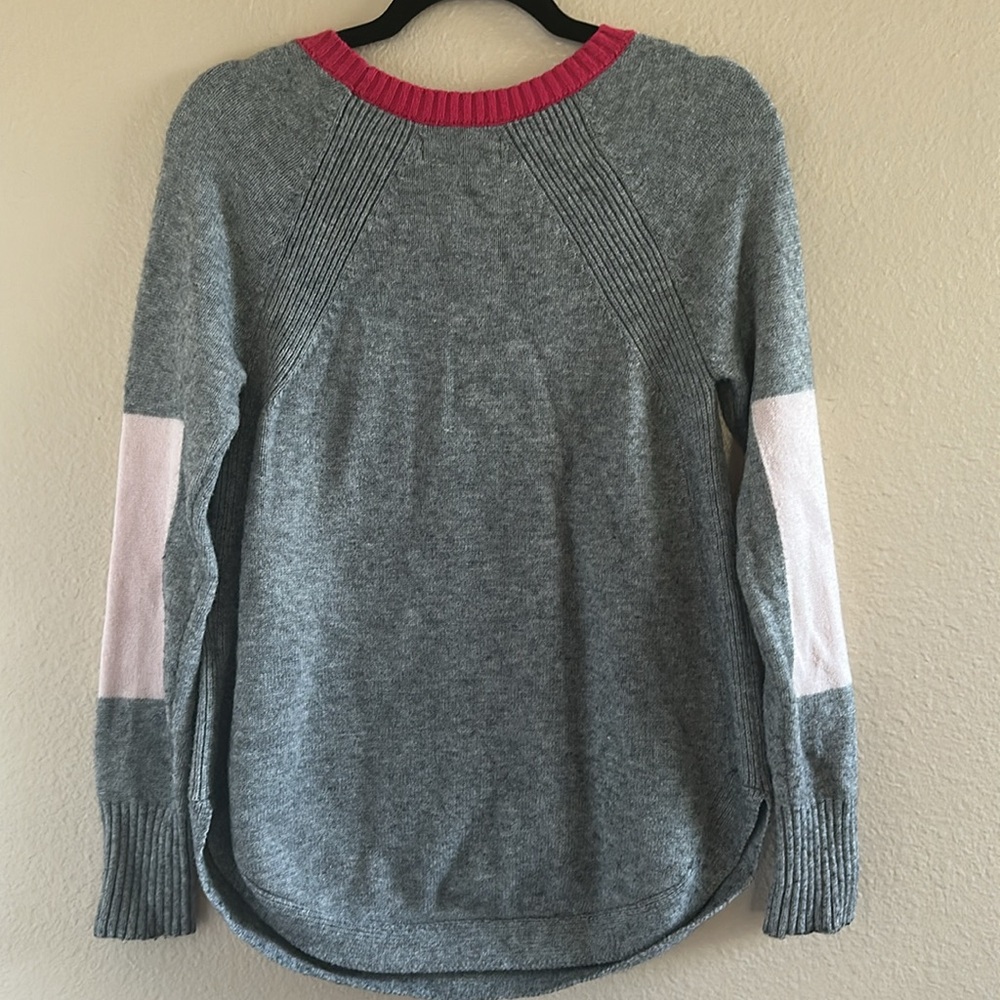 Anthropologie Rebekah Gray and Pink Colorblock Sweater Tunic - Picture 7 of 9